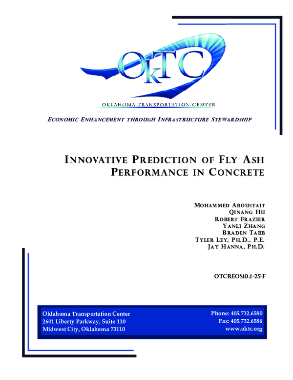 (PDF) Innovative prediction of fly ash performance in concrete