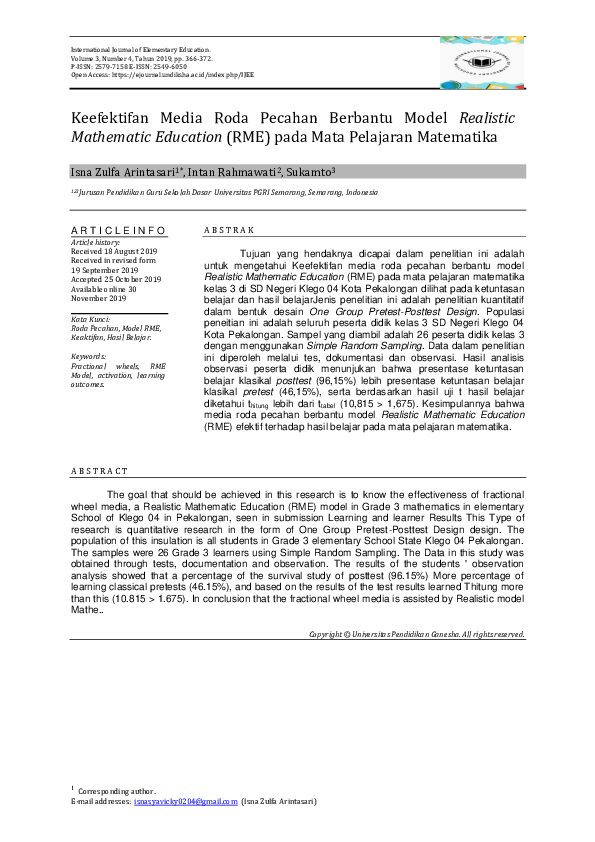 (PDF) Keefektifan Media Roda Pecahan Berbantu Model Realistic ...