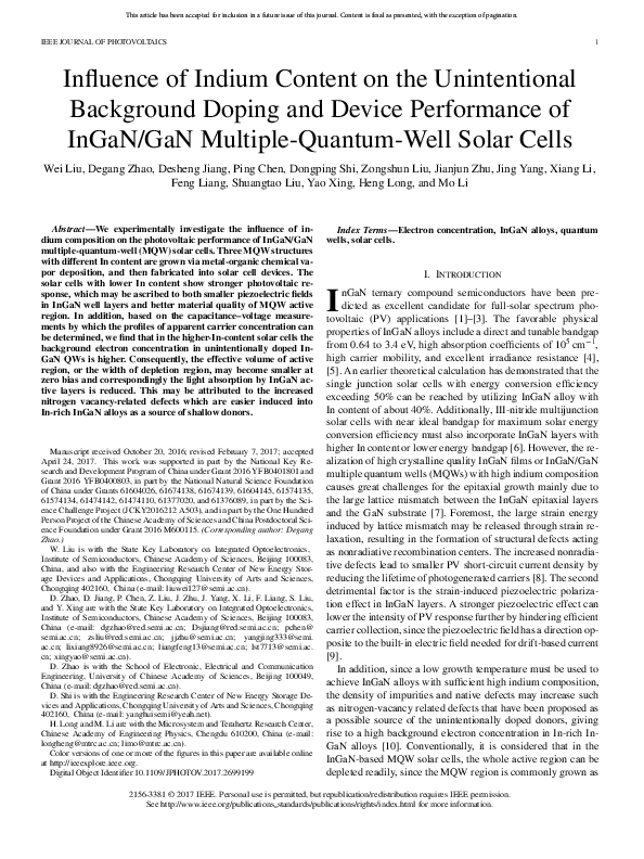(PDF) Influence of Indium Content on the Unintentional Background ...