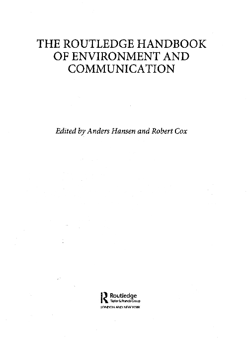 (PDF) The Routledge Handbook of Environment and Communication