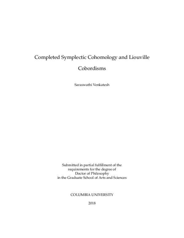 (PDF) Completed Symplectic Cohomology and Liouville Cobordisms