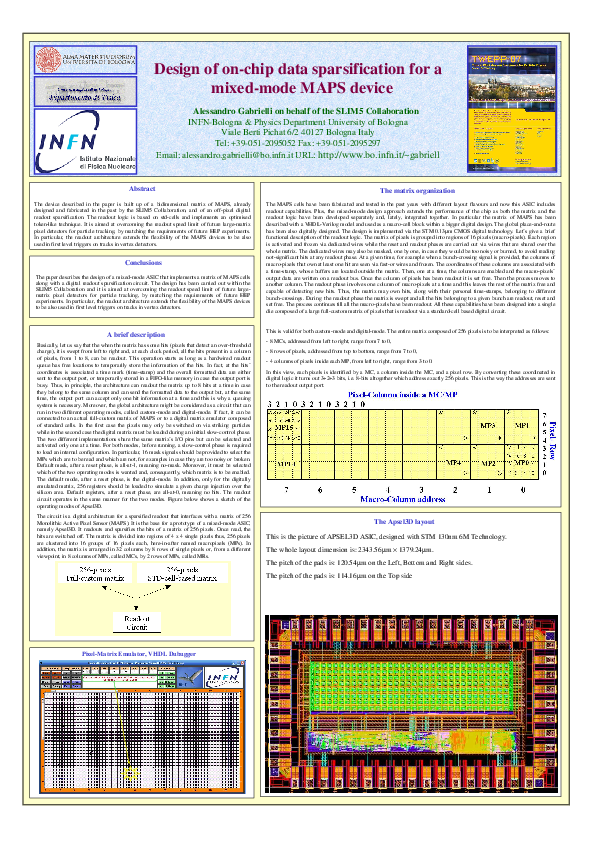 (PDF) Design of on-chip data sparsification for a mixed-mode MAPS device