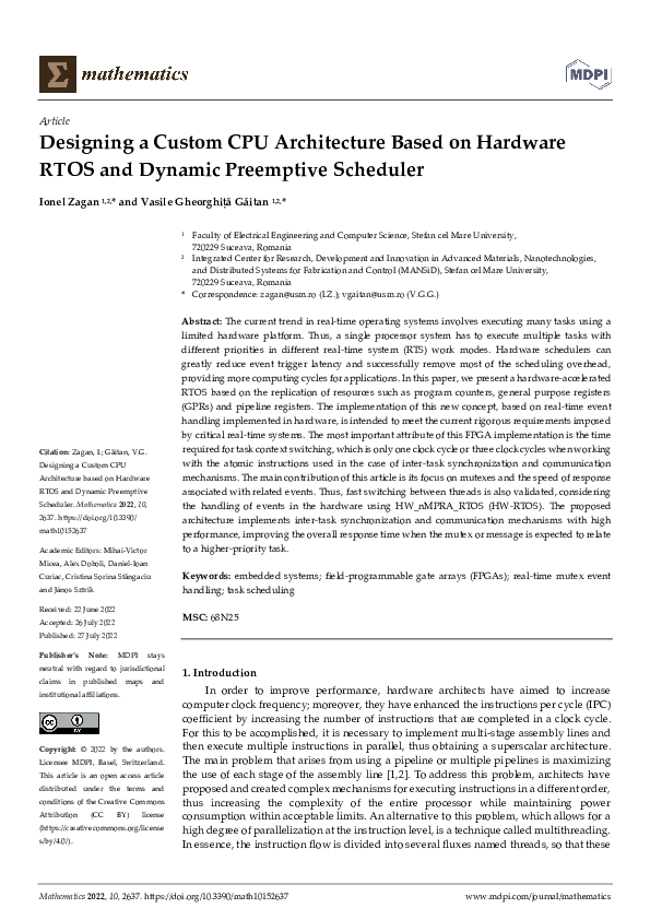 (PDF) Designing a Custom CPU Architecture Based on Hardware RTOS and ...