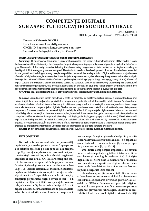 (PDF) Digital competences in terms of socio-cultural education