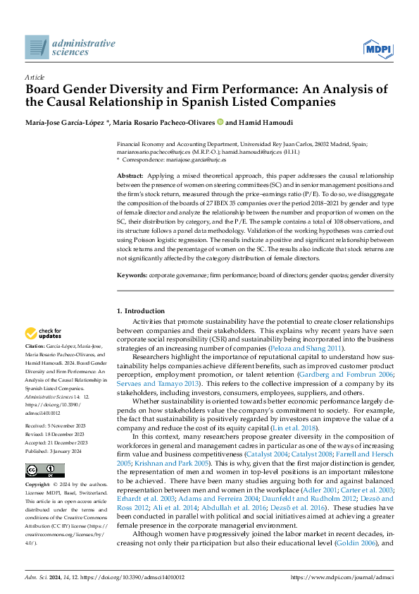 (PDF) Board Gender Diversity and Firm Performance: An Analysis of the ...