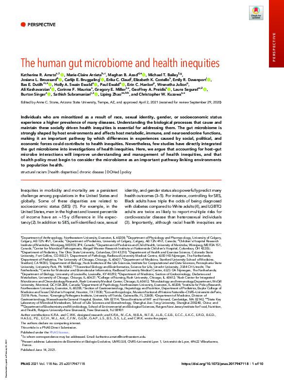 (PDF) The human gut microbiome and health inequities