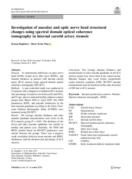 (PDF) Investigation of macular and optic nerve head structural changes ...