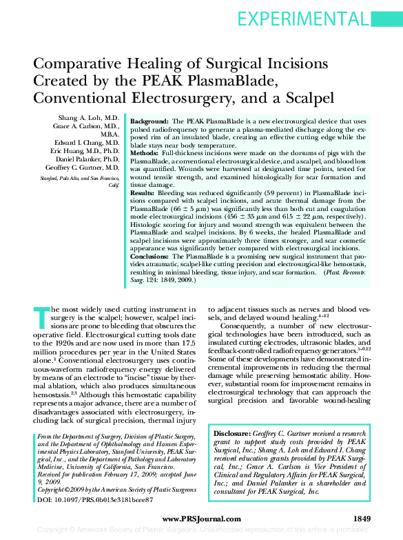 (PDF) Comparative Healing of Surgical Incisions Created by a Standard ...