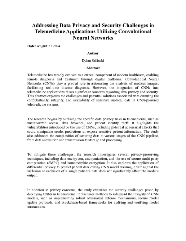 (PDF) Addressing Data Privacy and Security Challenges in Telemedicine ...