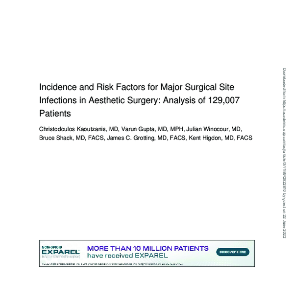 (PDF) Incidence and Risk Factors for Major Surgical Site Infections in ...