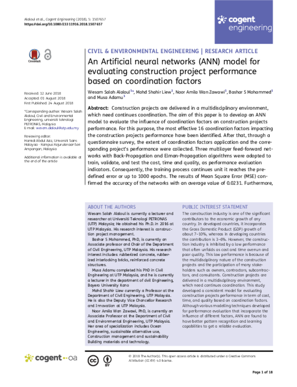 (PDF) An Artificial neural networks (ANN) model for evaluating ...