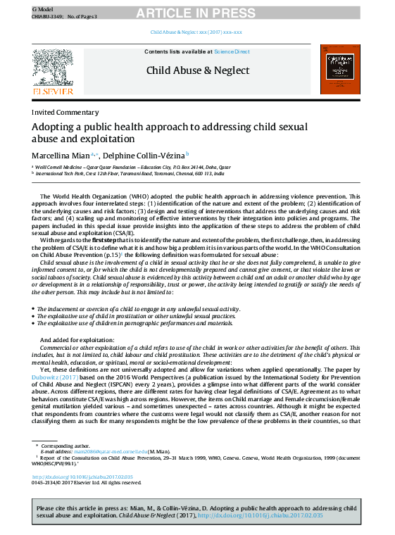 (PDF) Adopting a public health approach to addressing child sexual ...