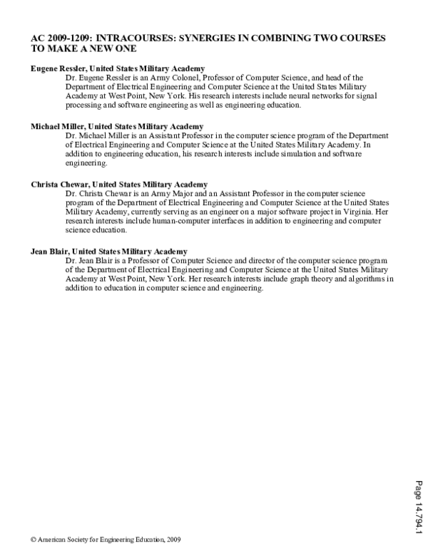 (PDF) Intracourses: Synergies In Combining Two Courses To Make A New One