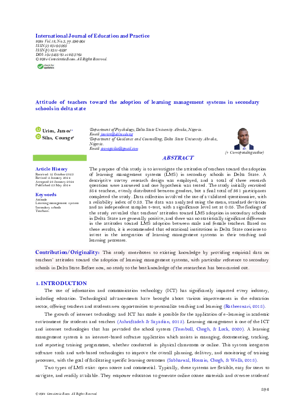 (PDF) Attitude of teachers toward the adoption of learning management ...