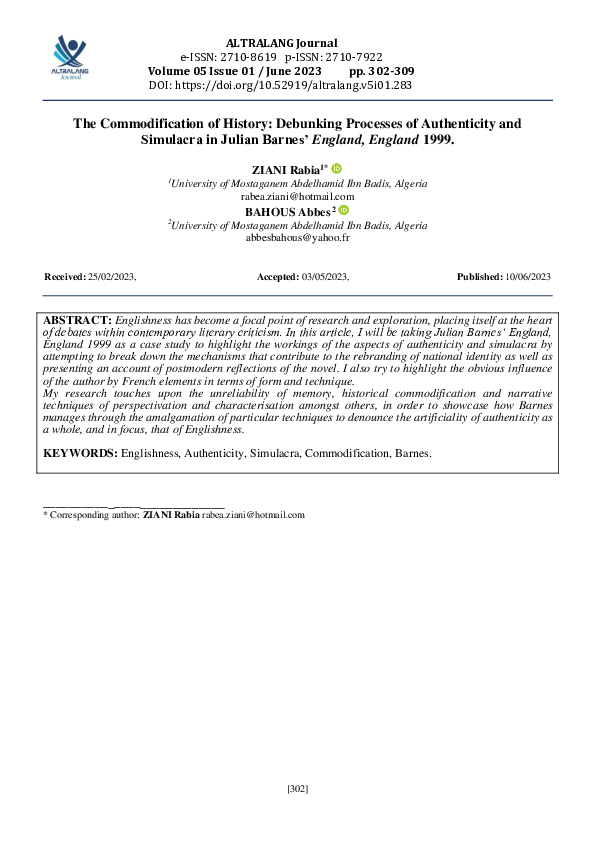 (PDF) The Commodification of History: Debunking Processes of ...