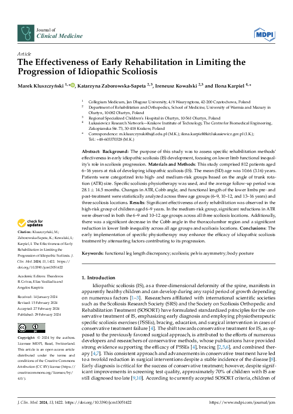 (PDF) The Effectiveness of Early Rehabilitation in Limiting the ...