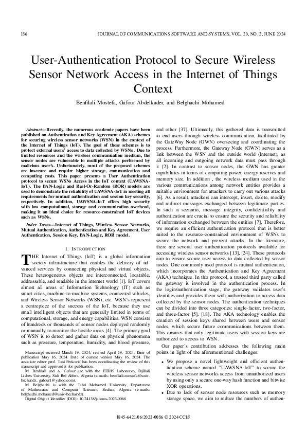(PDF) User-Authentication Protocol to Secure Wireless Sensor Network ...