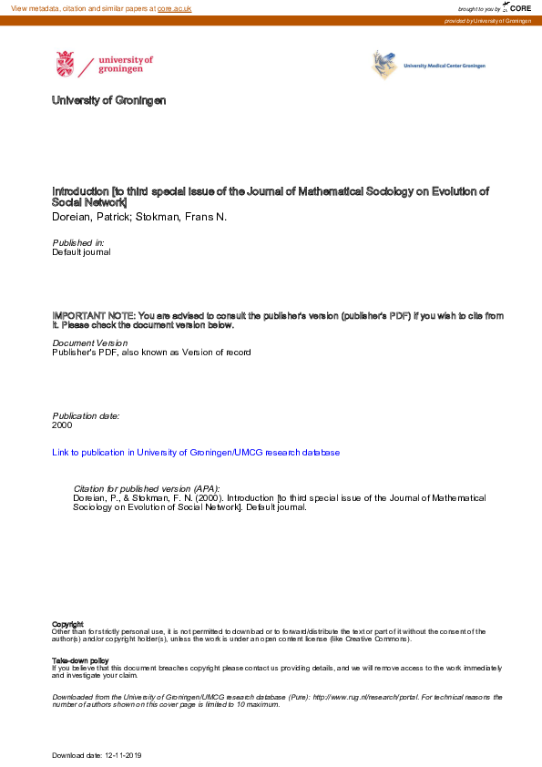 (PDF) Introduction [to third special issue of the Journal of ...