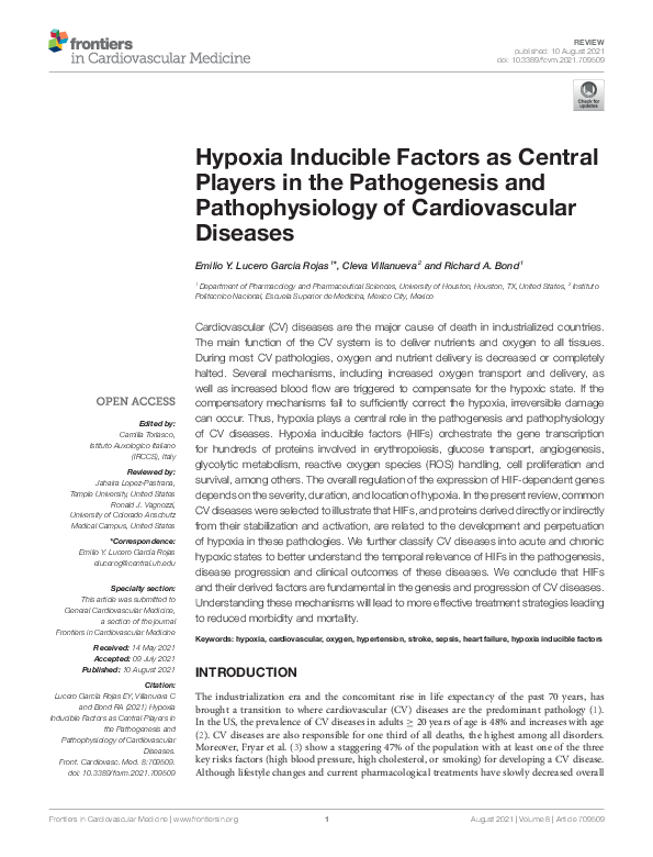 (PDF) Hypoxia Inducible Factors as Central Players in the Pathogenesis ...