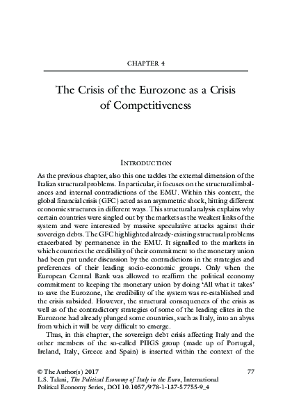 (PDF) The Crisis of the Eurozone as a Crisis of Competitiveness