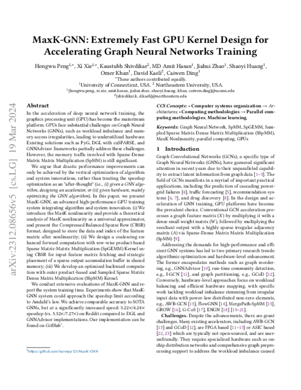 (PDF) MaxK-GNN: Towards Theoretical Speed Limits for Accelerating Graph ...