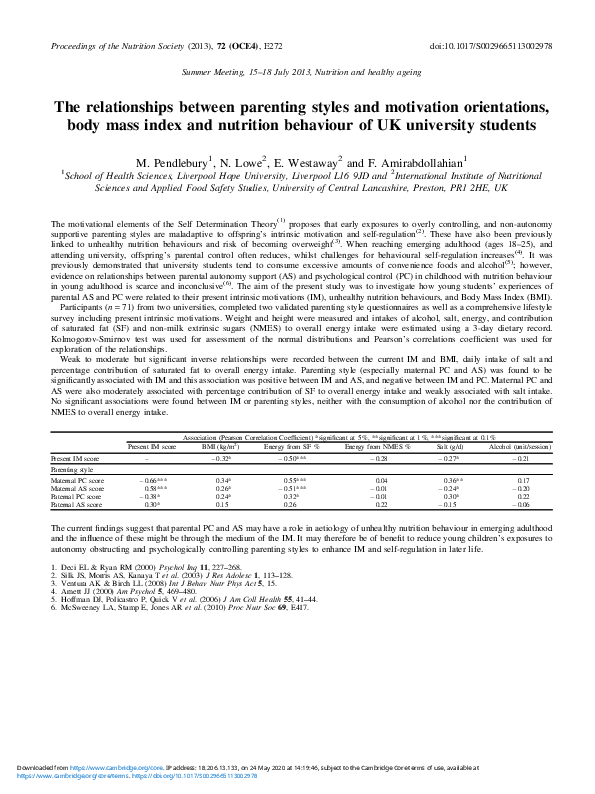 (PDF) The relationships between parenting styles and motivation ...
