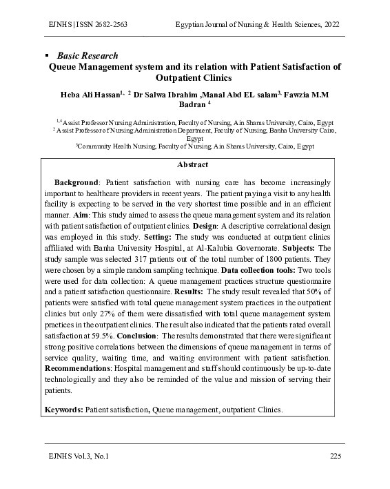 (PDF) Queue Management system and its relation with Patient ...