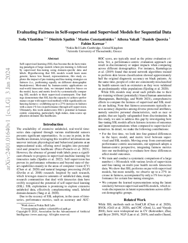 (PDF) Evaluating Fairness in Self-supervised and Supervised Models for ...