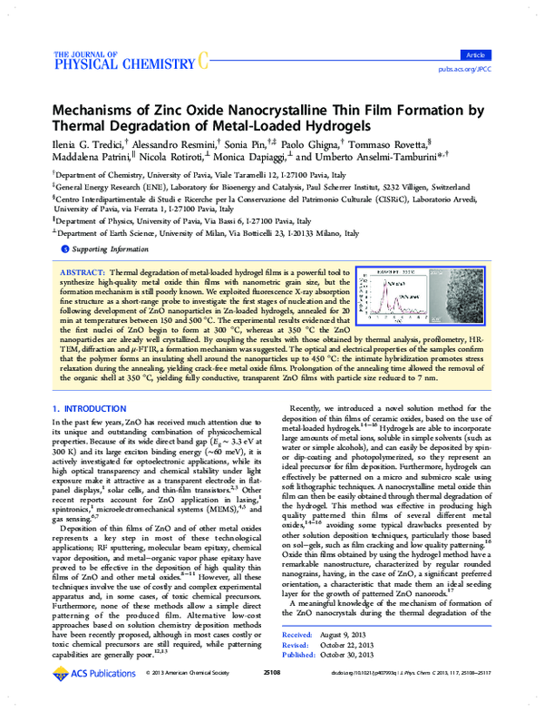 (PDF) Mechanisms of Zinc Oxide Nanocrystalline Thin Film Formation by ...