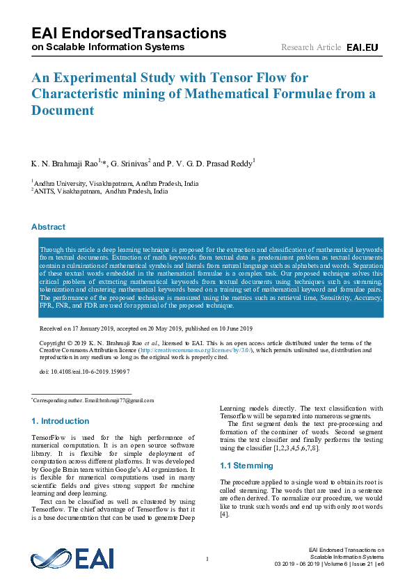 (PDF) An Experimental Study with Tensor Flow for Characteristic mining ...