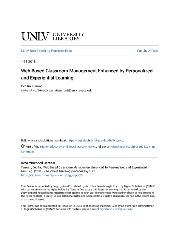 (PDF) Web Based Classroom Management Enhanced by Personalized and ...