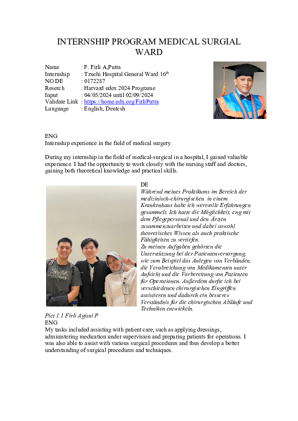 (PDF) INTERNSHIP PROGRAM MEDICAL SURGIAL WARD