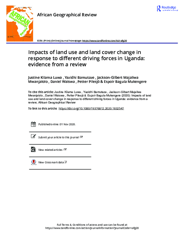 (PDF) Impacts of land use and land cover change in response to ...