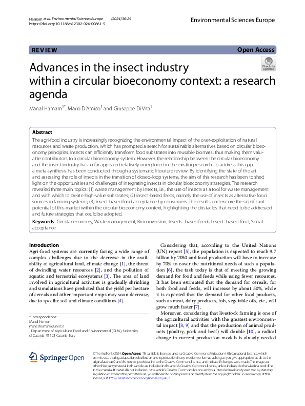 (PDF) Advances in the insect industry within a circular bioeconomy ...