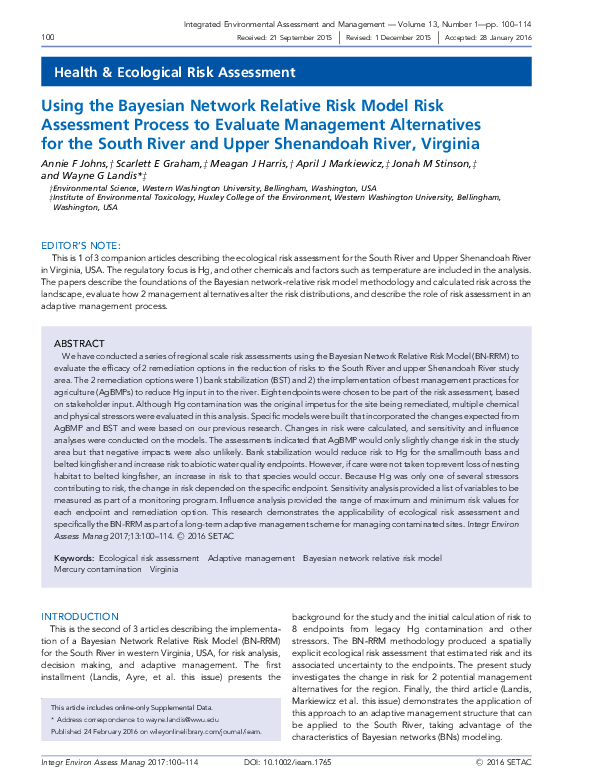 (PDF) Using the Bayesian network relative risk model risk assessment ...