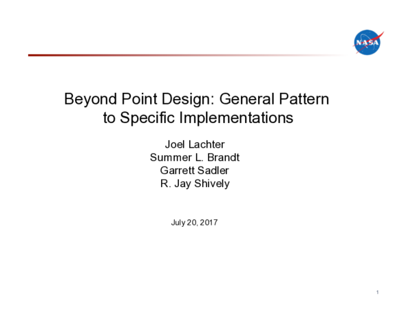 (PDF) Beyond Point Design: General Pattern to Specific Implementations