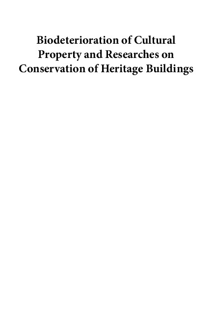 (PDF) Biodeterioration of Cultural Property and Researches on ...