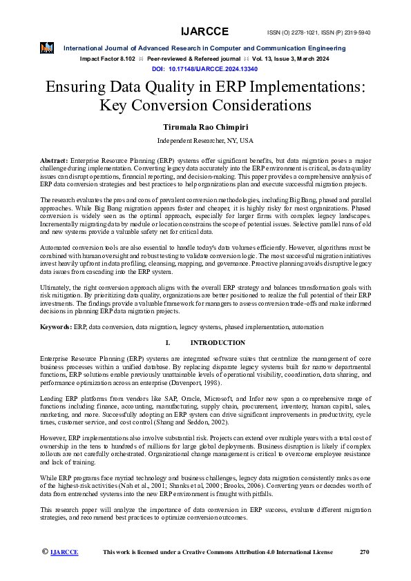 (PDF) Ensuring Data Quality in ERP Implementations: Key Conversion ...