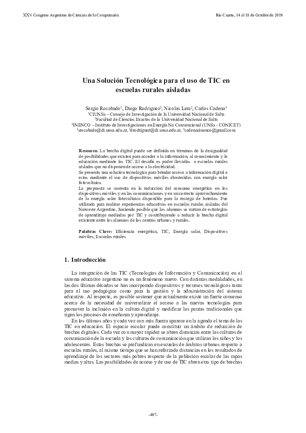(PDF) Una solución tecnológica para el uso de TIC en escuelas rurales ...