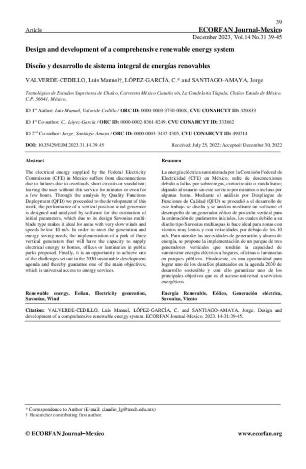(PDF) Design and development of a comprehensive renewable energy system