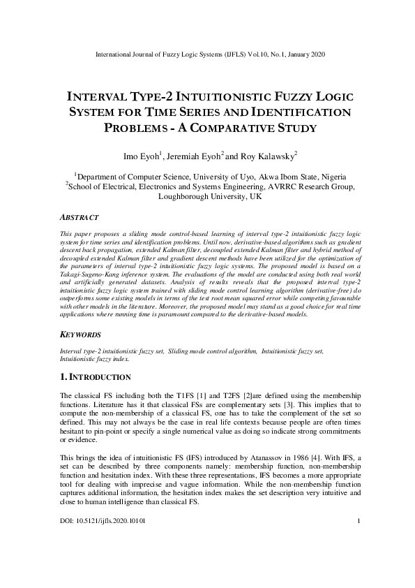 (PDF) Interval Type-2 Intuitionistic Fuzzy Logic System for Time Series ...