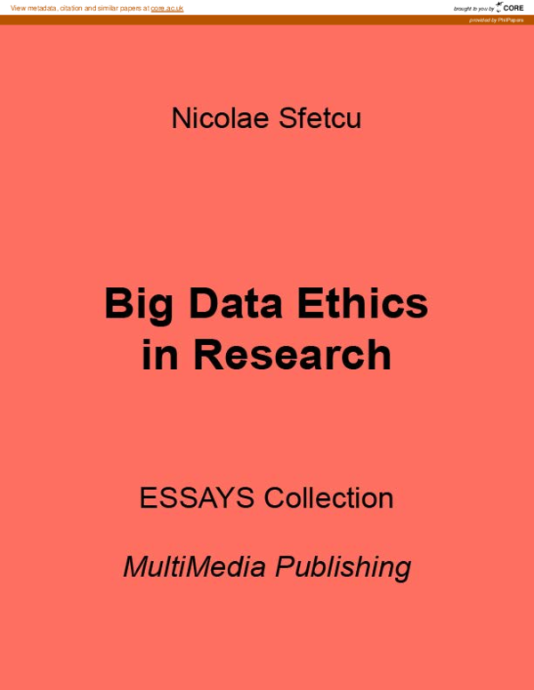 (PDF) Big Data Ethics in Research