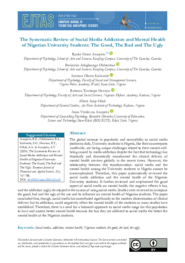 (PDF) The Systematic Review of Social Media Addiction and Mental Health ...