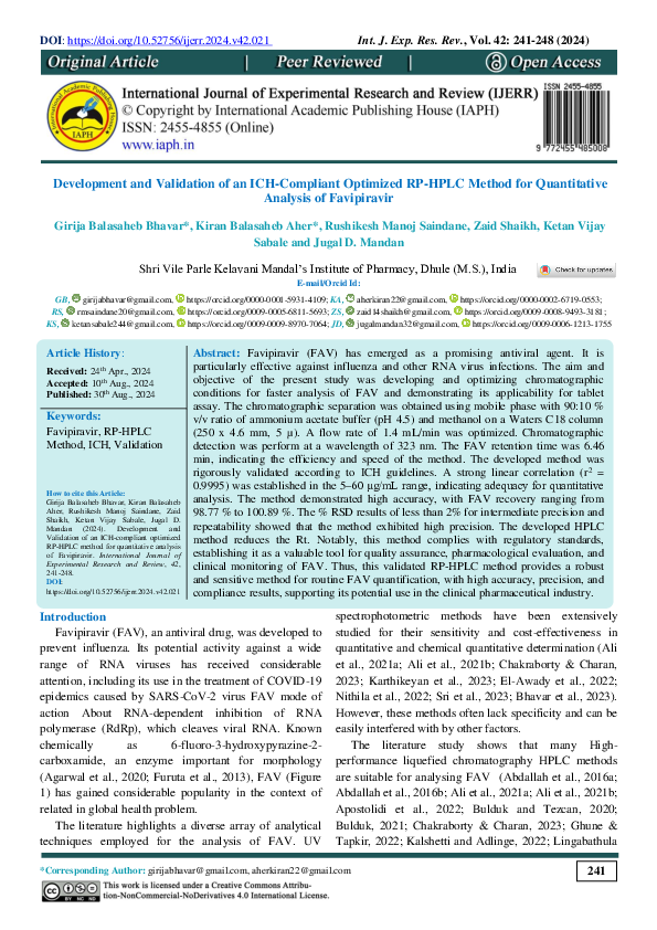 (PDF) Development and Validation of an ICH-Compliant Optimized RP-HPLC ...