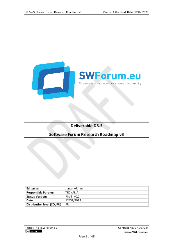 (PDF) D3.5 Software Forum Research Roadmap v3