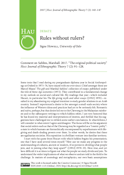 (PDF) Rules without rulers?