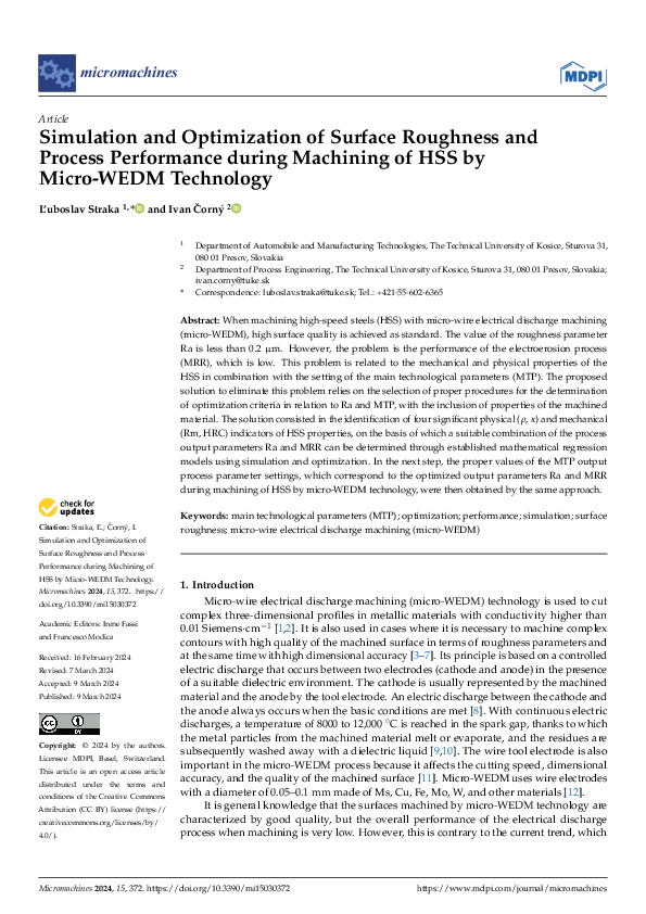 (PDF) Simulation and Optimization of Surface Roughness and Process ...