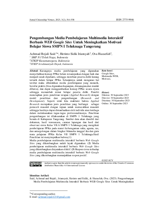 (PDF) Pengembangan Media Pembelajaran Multimedia Interaktif Berbasis ...