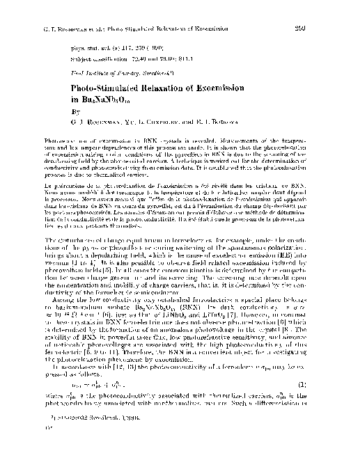 (PDF) Photo-Stimulated Relaxation of Exoemission in Ba2NaNb5O15
