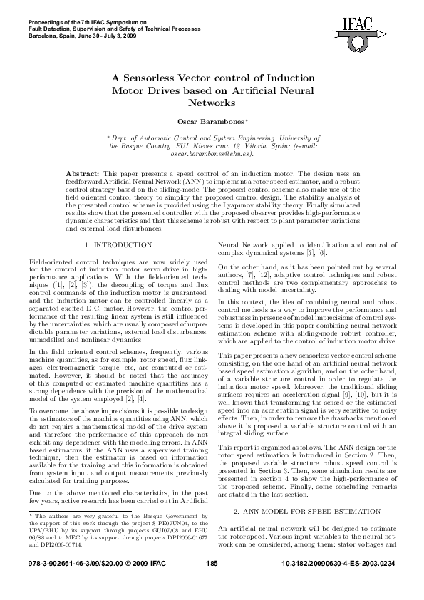 (PDF) A Sensorless Vector control of Induction Motor Drives based on ...